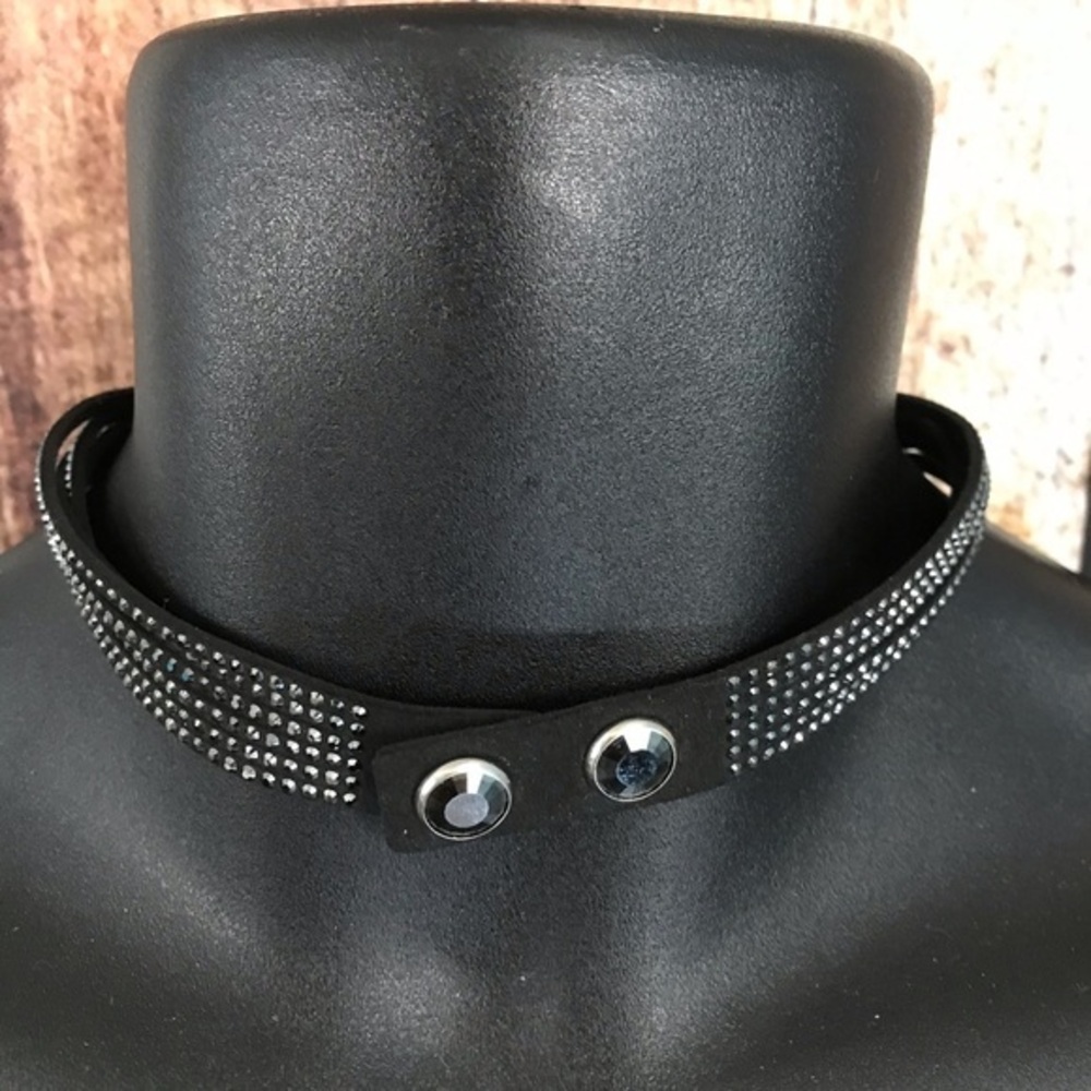 Black Velvet Sparkly Choker 15.5” circumference